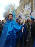 Edward marching against climate change