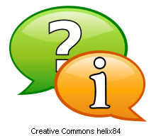 question and information in speech bubbles